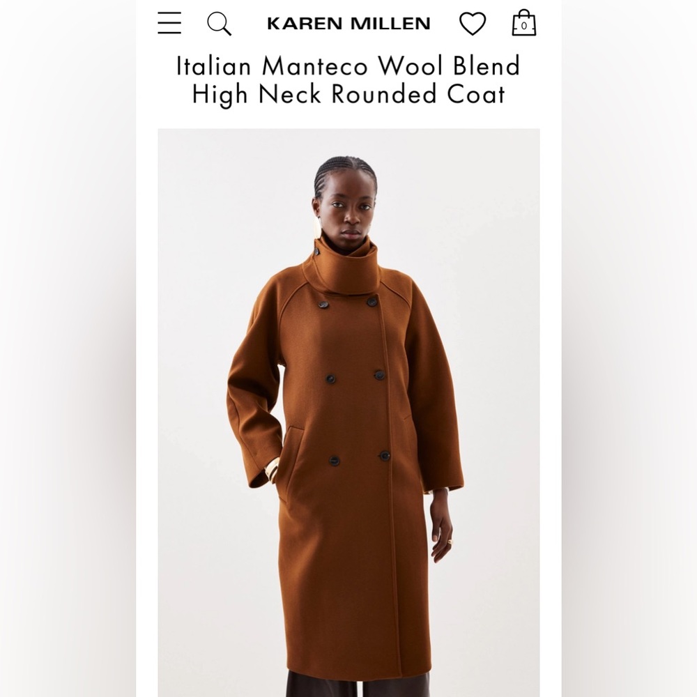 Karen Millen Italian wool coat new with tags!